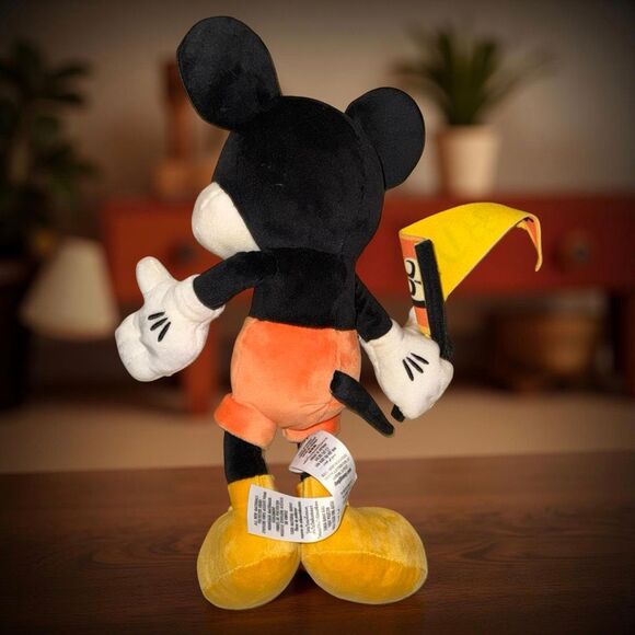 Disney Parks Mickey Mouse Plushie Stuffed Animal Holding 2023 Flag Pennant - Picture 3 of 5